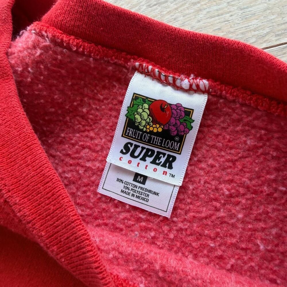 Indiana University Hoosiers Red Crewneck Sweatshirt Unisex M College VTG 90's - Picture 5 of 7